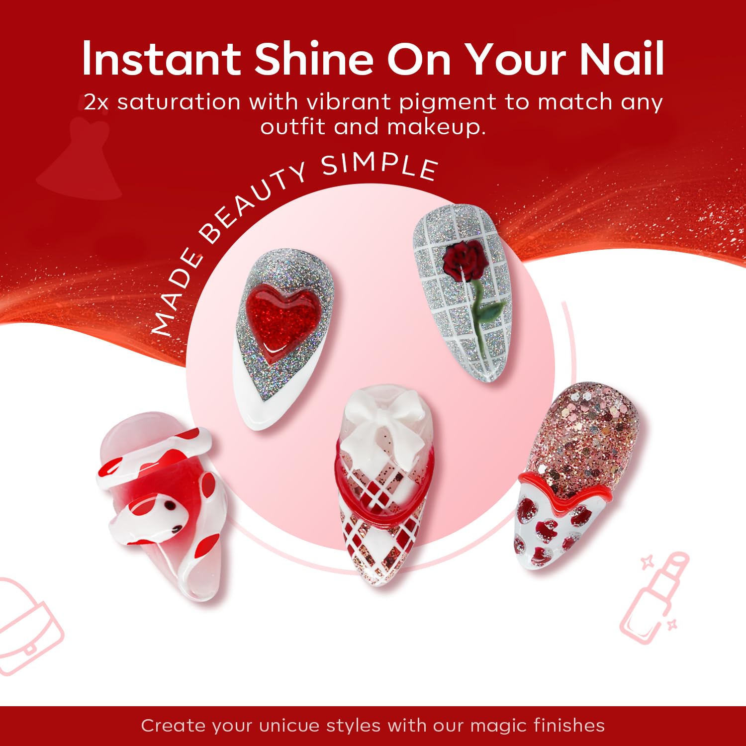 modelones swatches on nails showing accurate color payoff and salon-quality finish