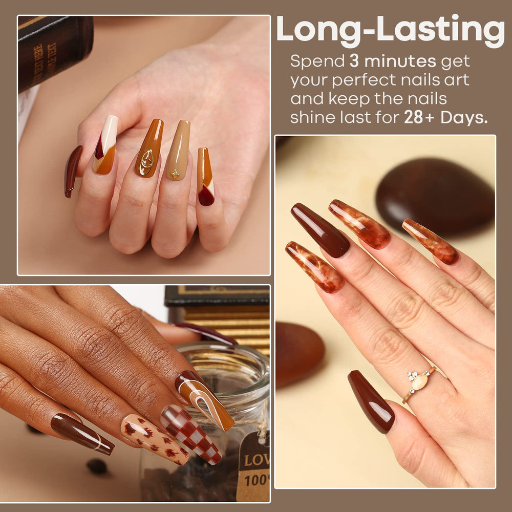 modelones swatch strip arrangement of six nude browns displaying shade range for skin matching