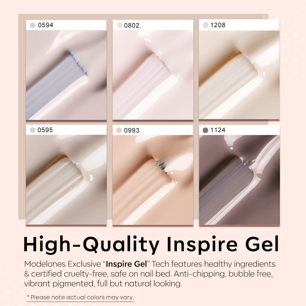 modelones swatch strip with six neutral shades for easy color choice