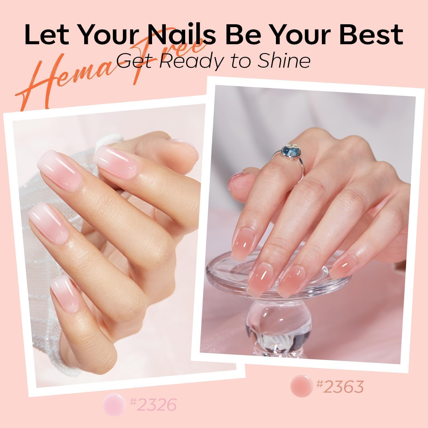 modelones swatch strip displaying six sheer milky pink nude tones