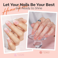 modelones swatch strip displaying six sheer milky pink nude tones