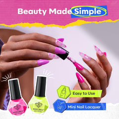 modelones swatches on a polish fan showing all six vivid neon shades