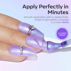 modelones nail swatches on fingers showing blue green purple color shifts