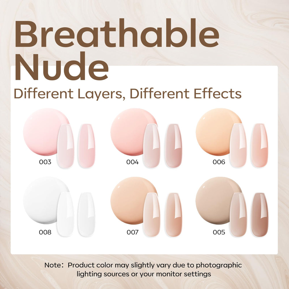 modelones color swatches wheel showing caramel, pink nude and clear tones