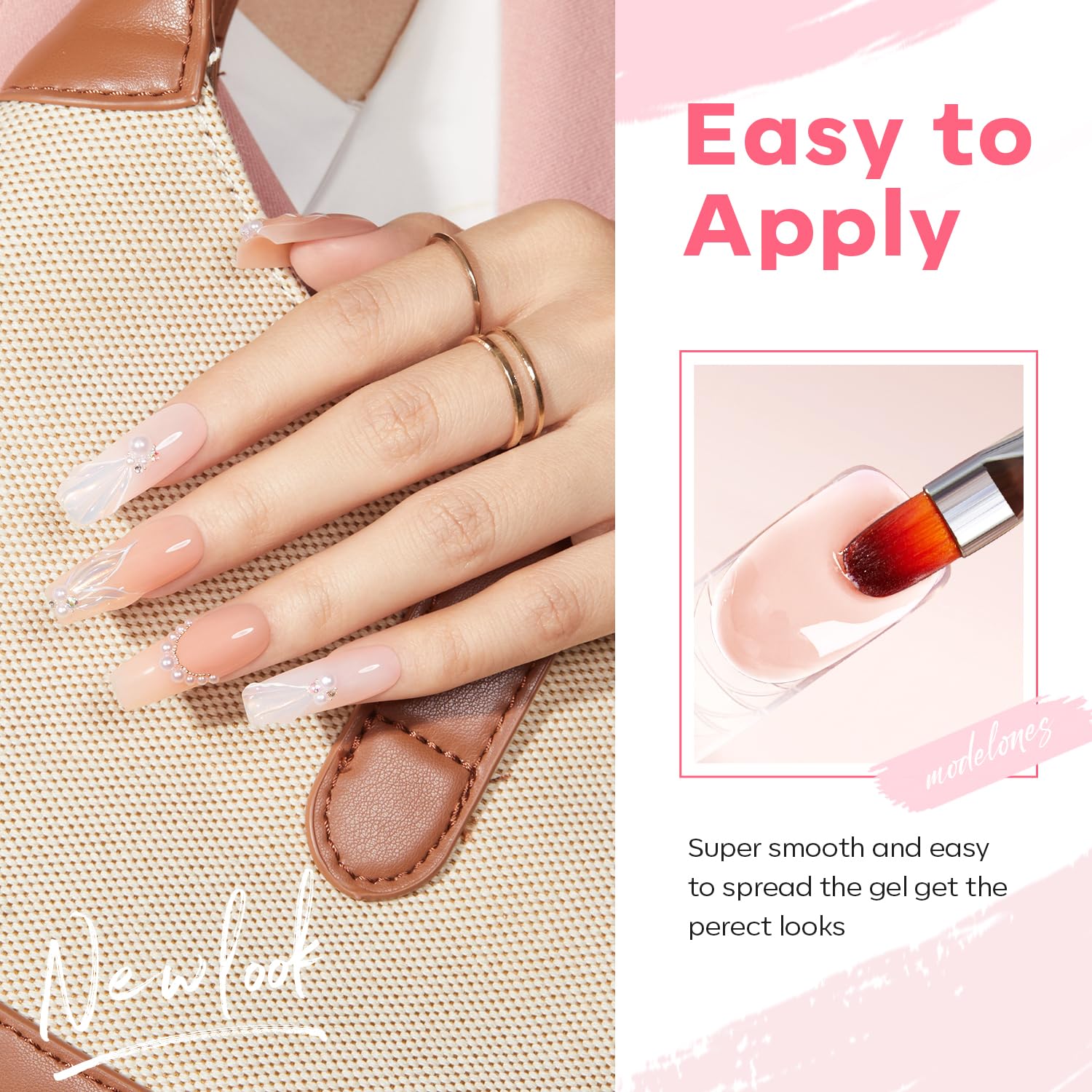 modelones texture brush stroke showing gel clarity and buildable consistency benefit