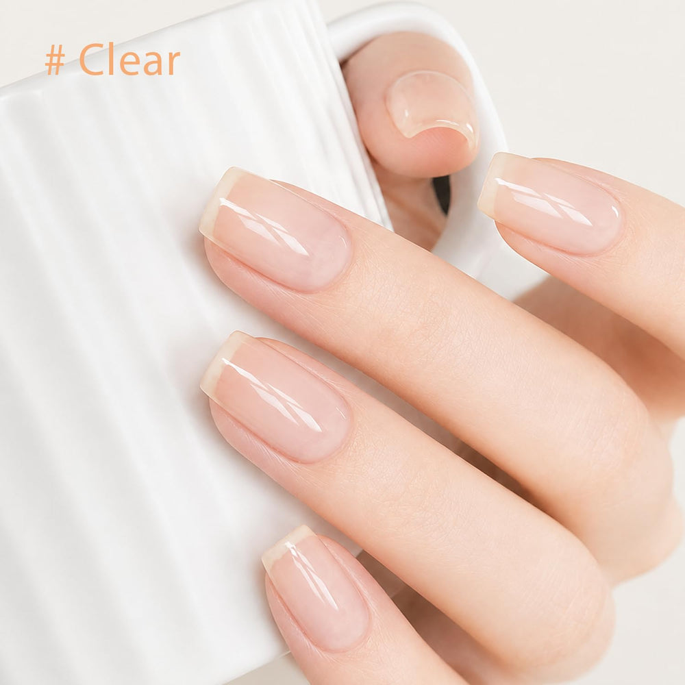 modelones polish finish texture on nail demonstrating glossy, ridge-filling surface
