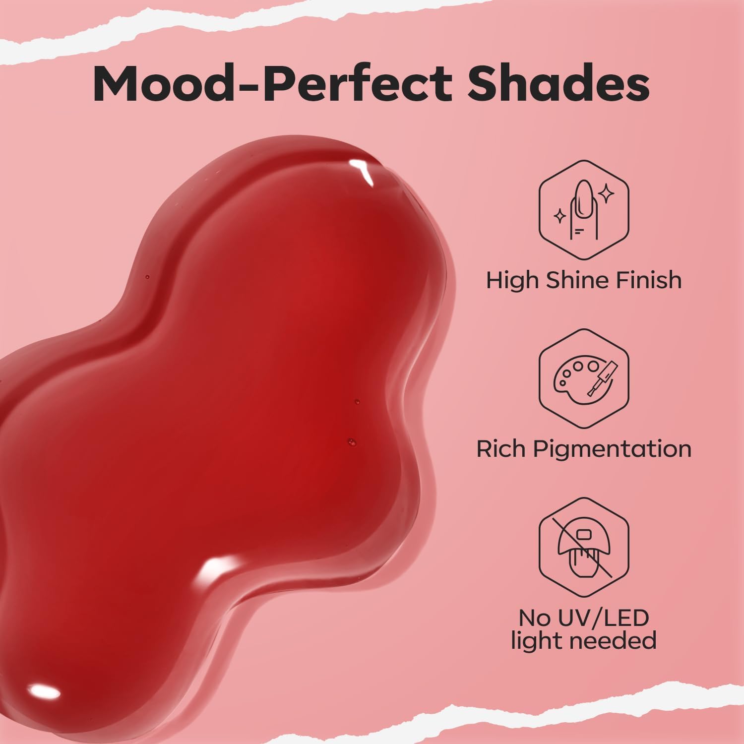modelones texture close-up highlighting glossy, jelly-like lacquer depth