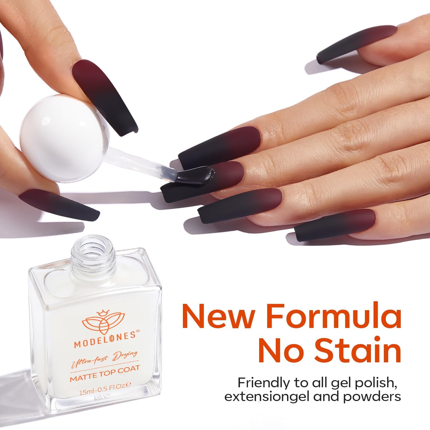 modelones texture swatch of thin breathable matte finish that resists chips