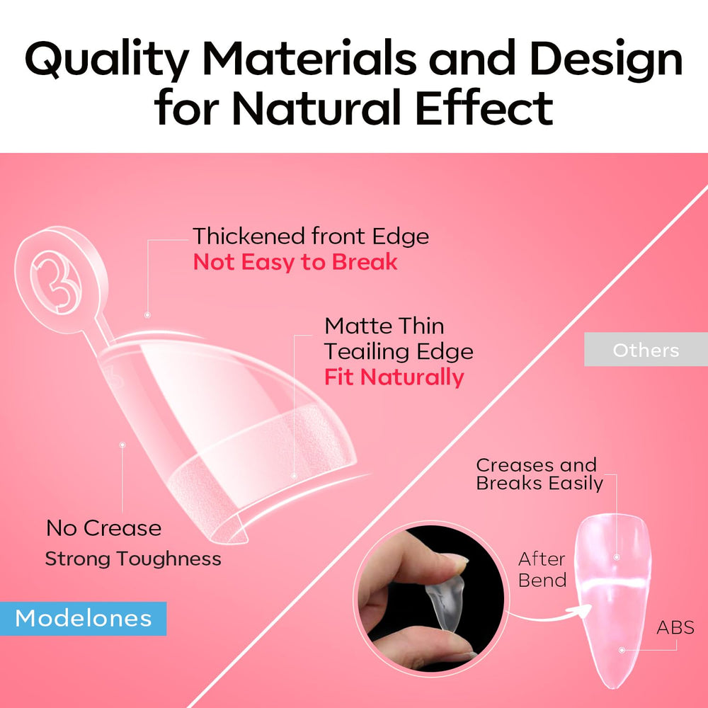 modelones thumb applying a tip demonstrating quick, secure application