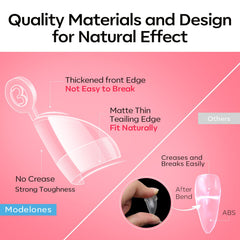 modelones thumb applying a tip demonstrating quick, secure application