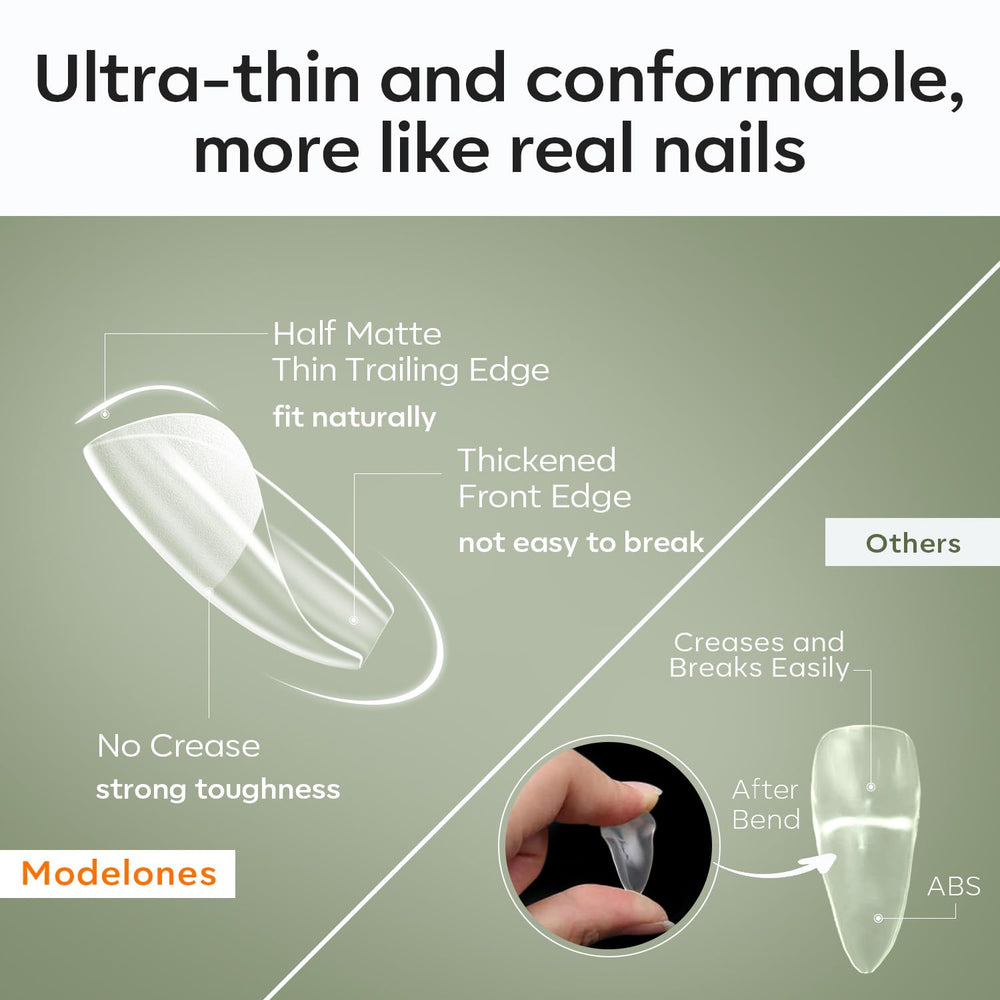 modelones side view showing short square profile for natural fit benefit