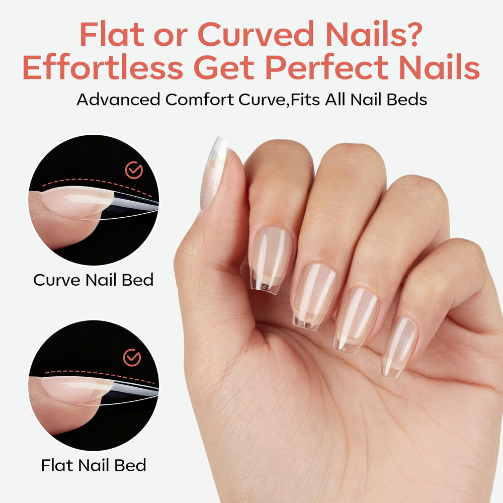 modelones tips with gel overlay showing smooth durable finish