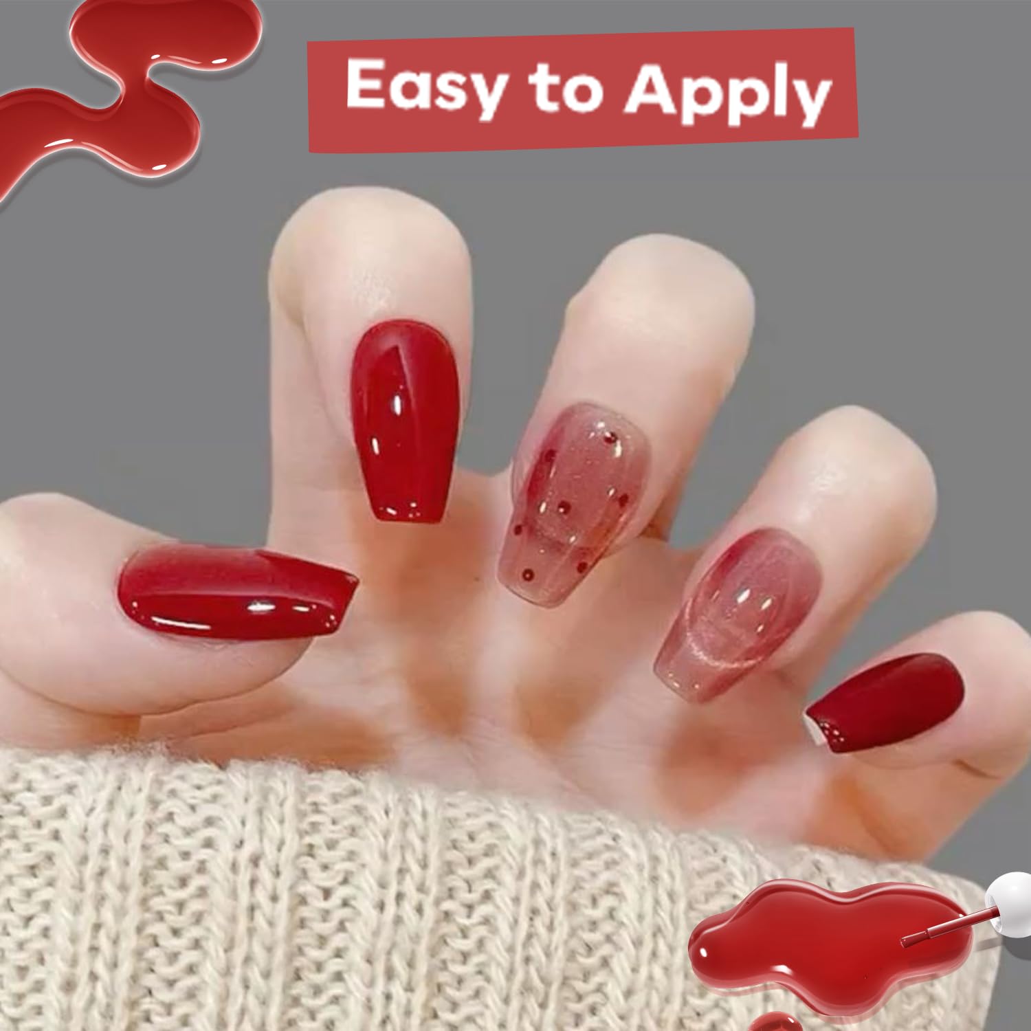 modelones pedicure shot with toes painted in jelly red for coordinated look
