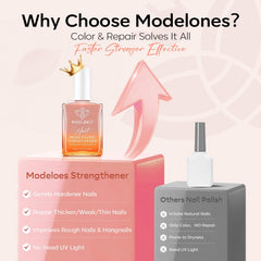 modelones used on toenails to illustrate strengthening and smoothing benefit