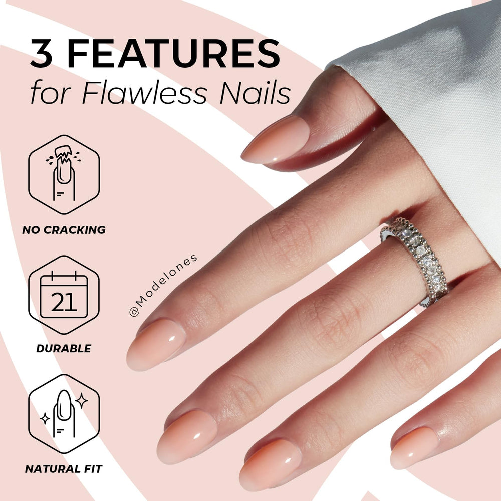 modelones mini file, cuticle stick and prep pads for clean application and better adhesion