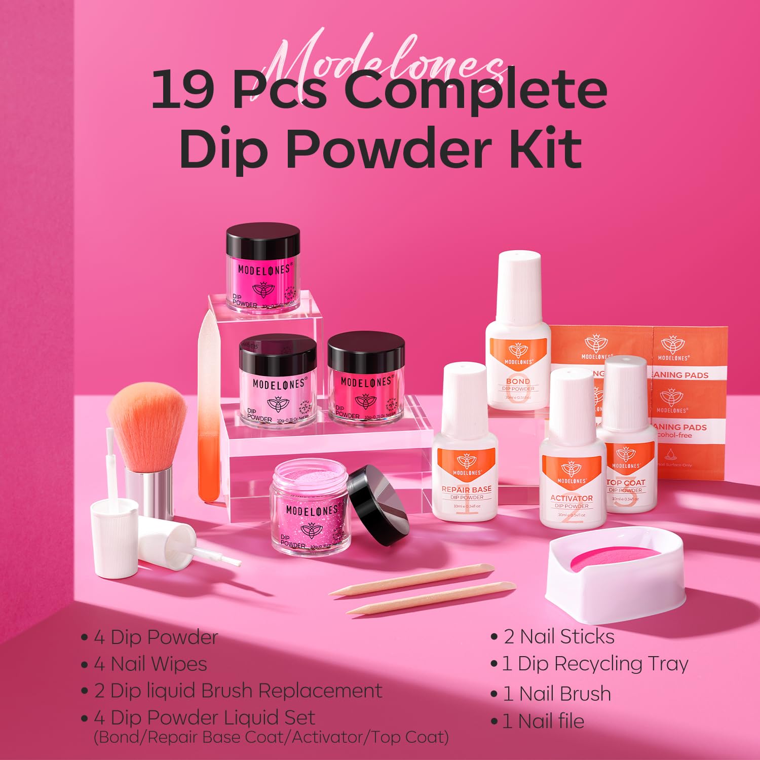 modelones tools layout including brush file tray and sticks for beginner convenience