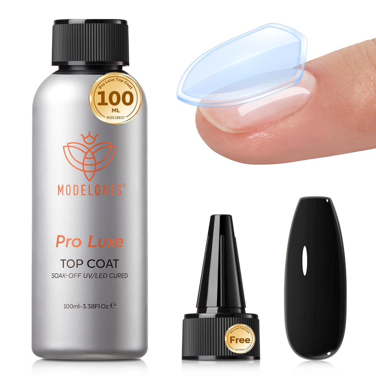 modelones bottle front view showing large 100ml capacity benefit