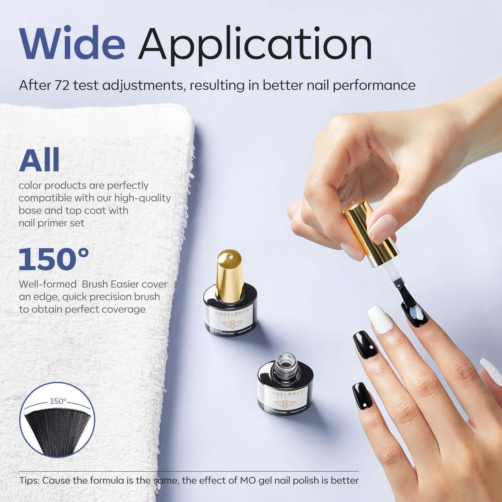 modelones sealing chrome powder nails showing no-wipe glossy mirror finish