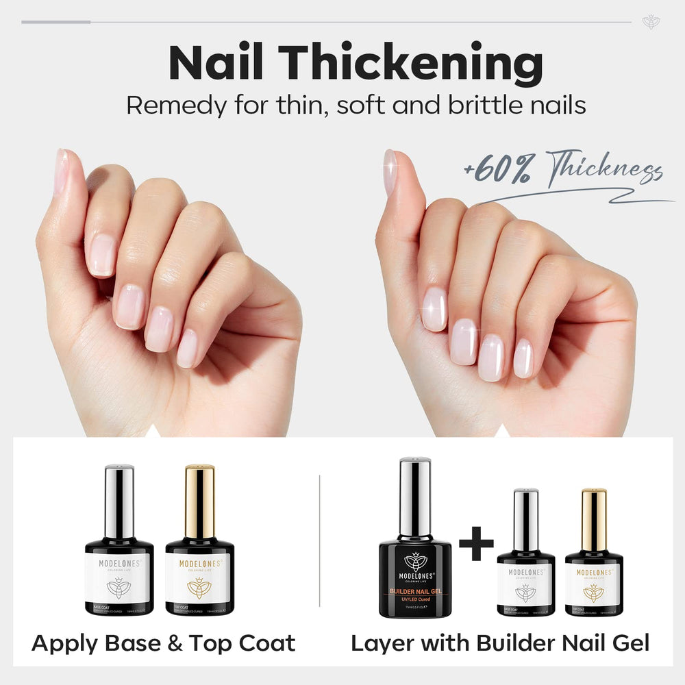 modelones shiny top coat on nails revealing long-lasting glossy protection