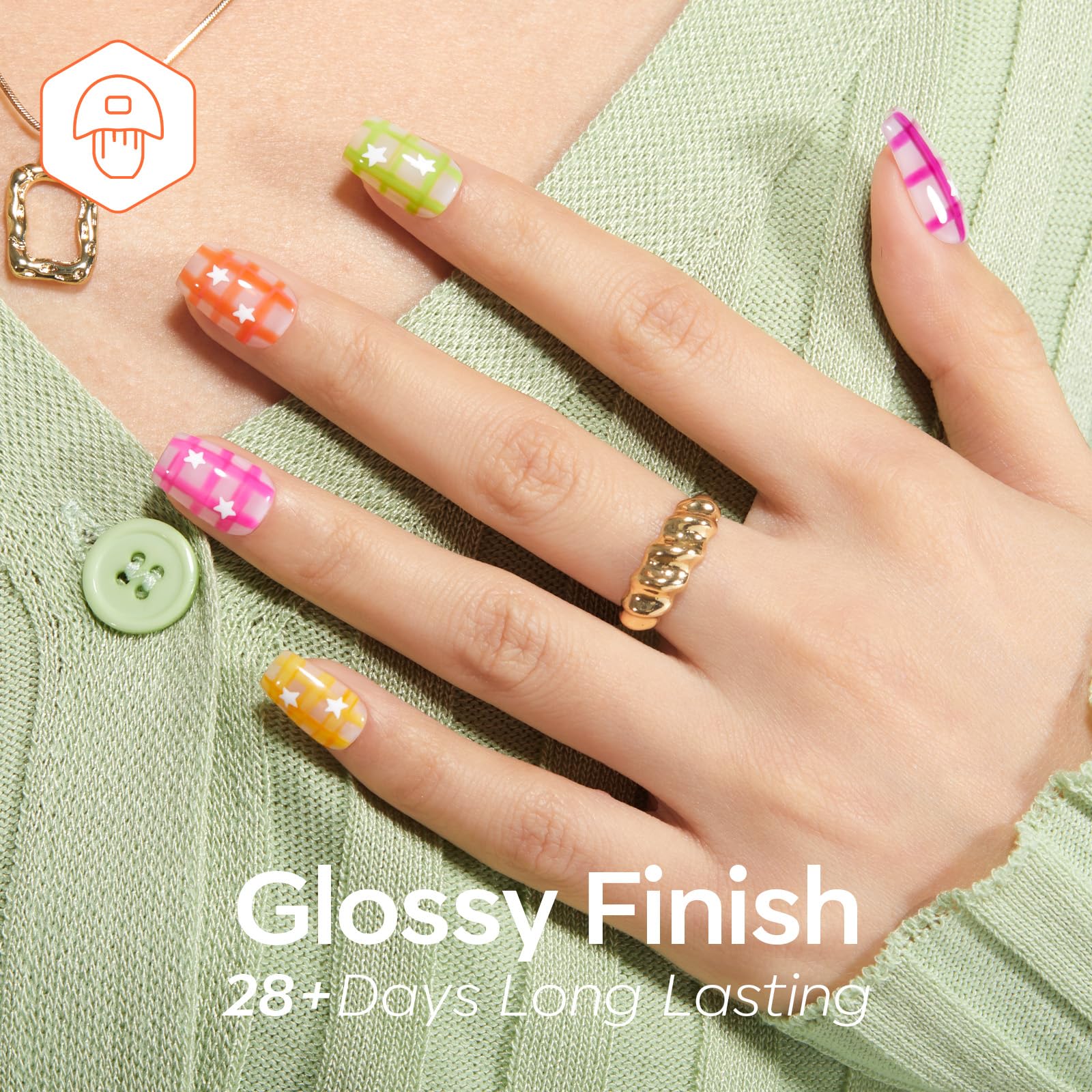 modelones translucent swatch on nail wheel showing sheer glow and buildable opacity benefit