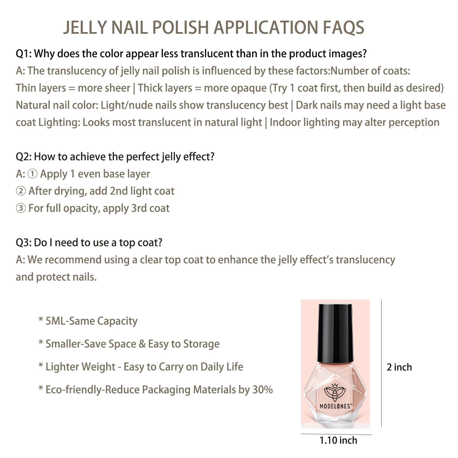 modelones two-coat demo nails showing sheer buildable coverage and shine