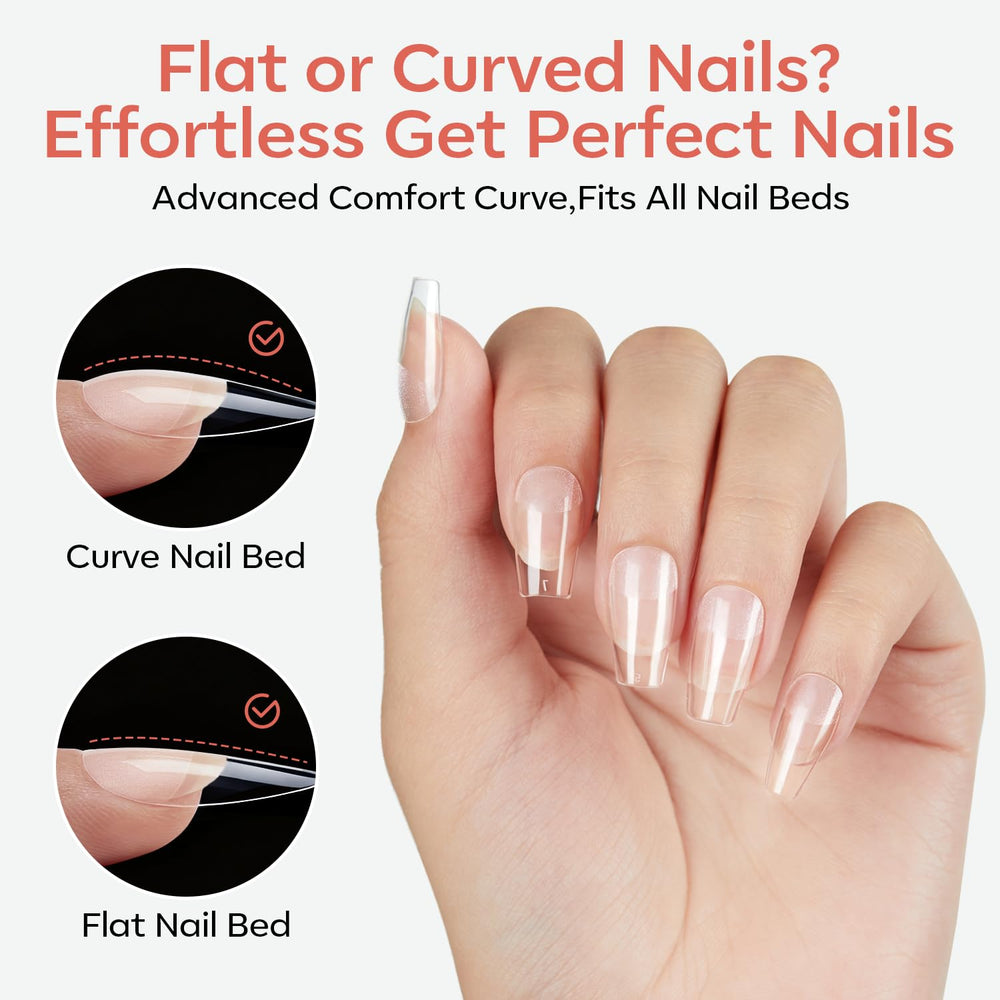 modelones with gel overlay in salon for durable long-lasting finish