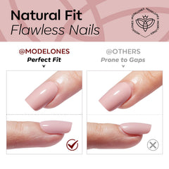 modelones styled hand wearing dark red squoval nails for polished look