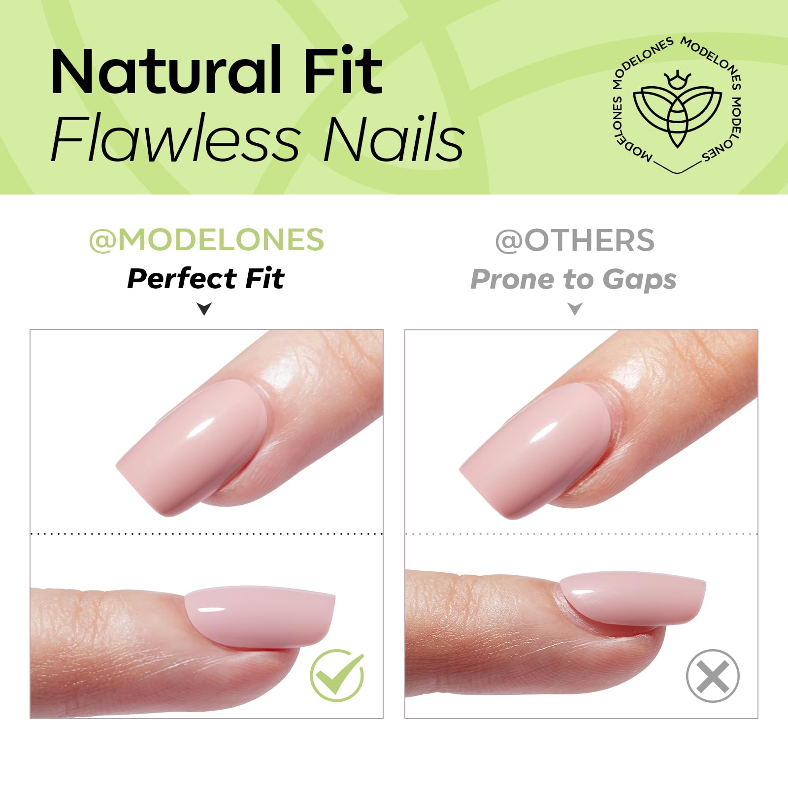 modelones worn nails on hands styled for spring showing instant polished look benefit