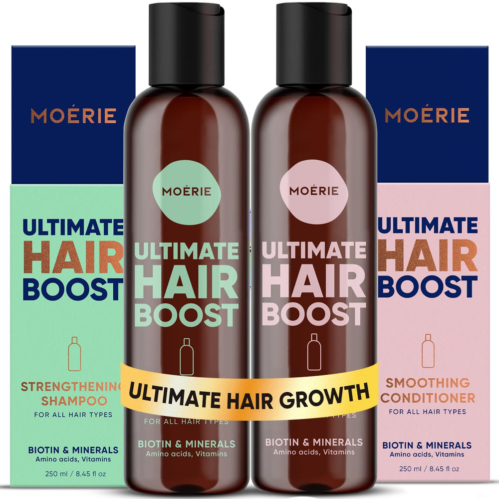 Moerie front packaging duo shows bottles and labels for quick identification and benefit