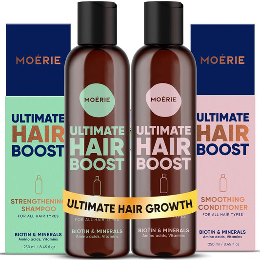 Moerie front packaging duo shows bottles and labels for quick identification and benefit