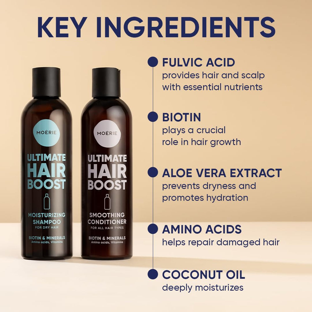Moerie ingredient collection with fulvic and rosemary showcasing natural-origin ingredient benefit