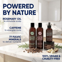 Moerie ingredients display with rosemary and biotin highlighting nutrient support