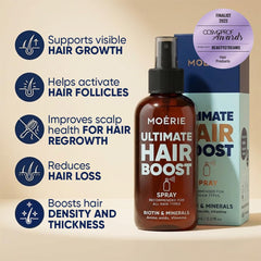 Moerie spray nozzle close-up demonstrating easy targeted scalp application