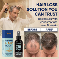Moerie scalp application in use illustrating targeted spraying and improved coverage benefit