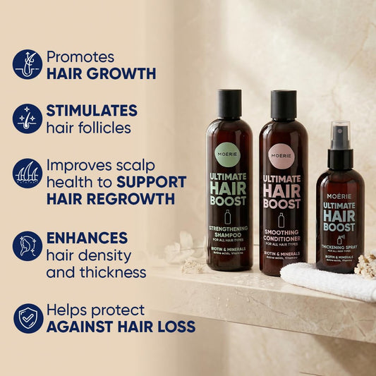 Moerie shampoo close-up lather on hand demonstrating gentle cleansing and improved scalp clarity