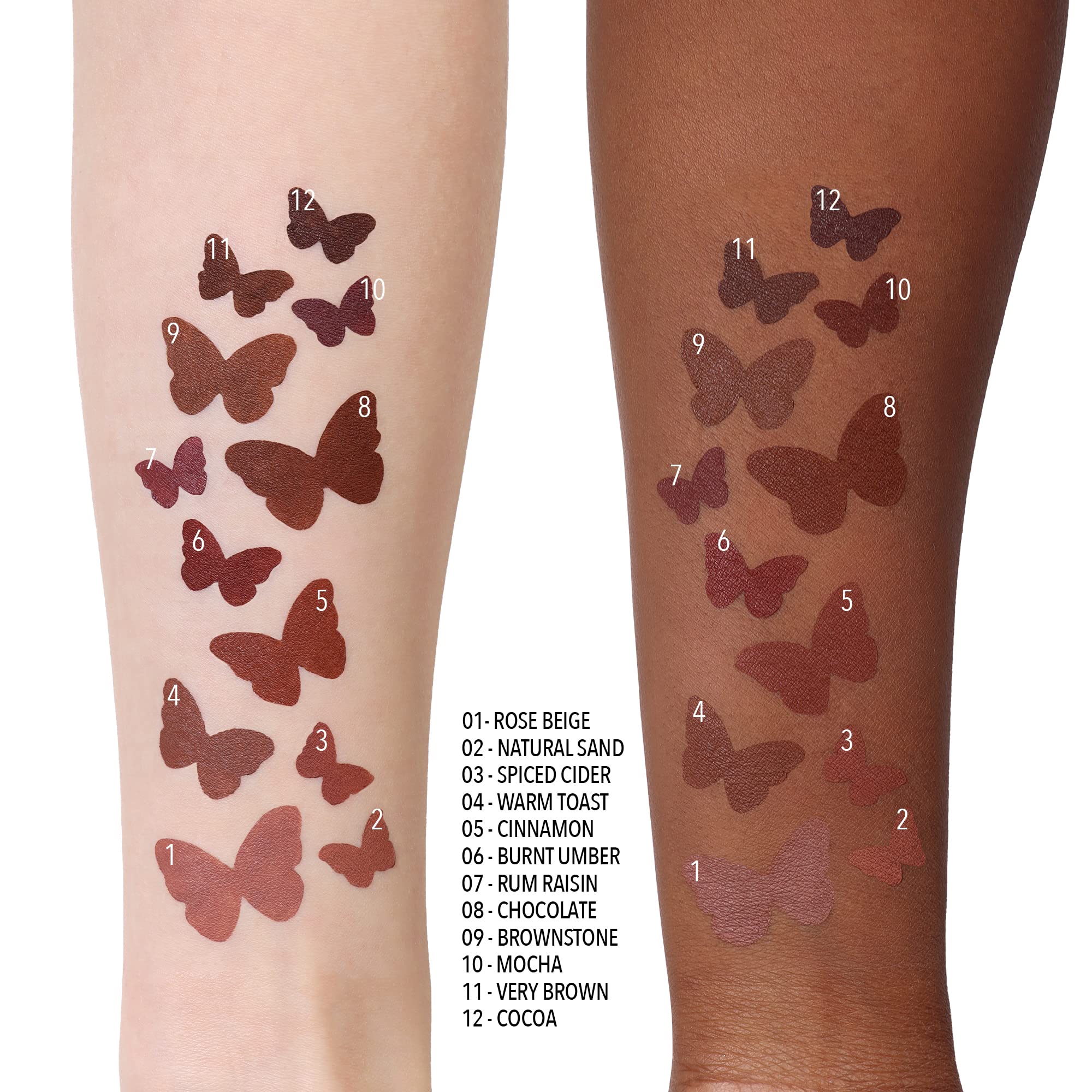 Moira lip liner texture closeup on swatch, demonstrates rich pigment and smooth finish