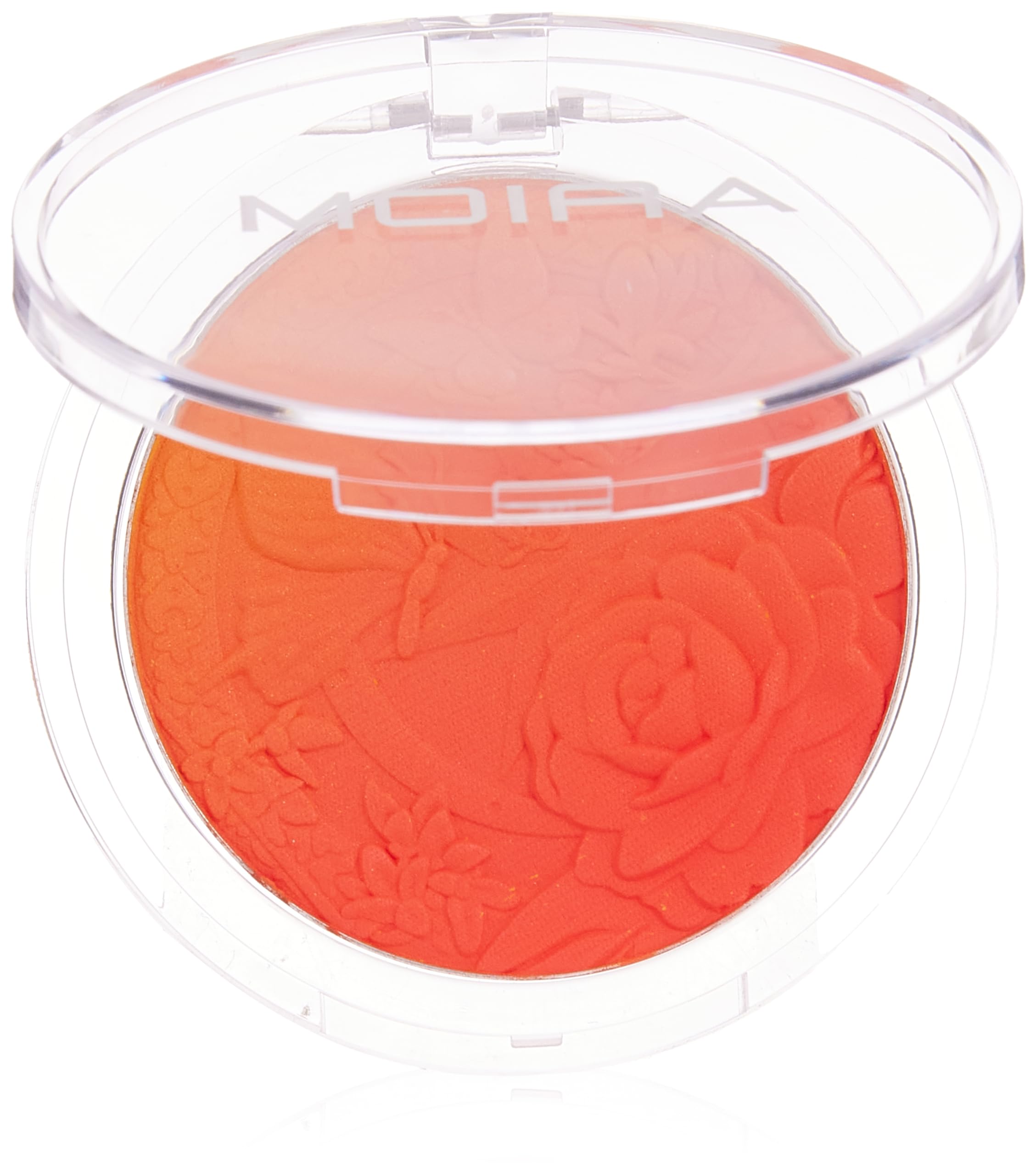 Moira ombre blush compact front view showing four orange shades and floral design for easy color blending