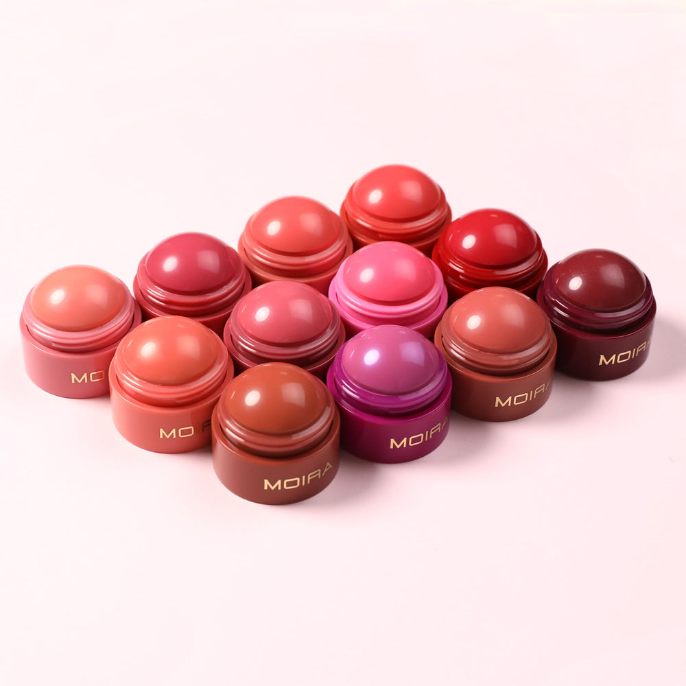 Moira balm blended on cheek showing natural dewy flush and healthy look