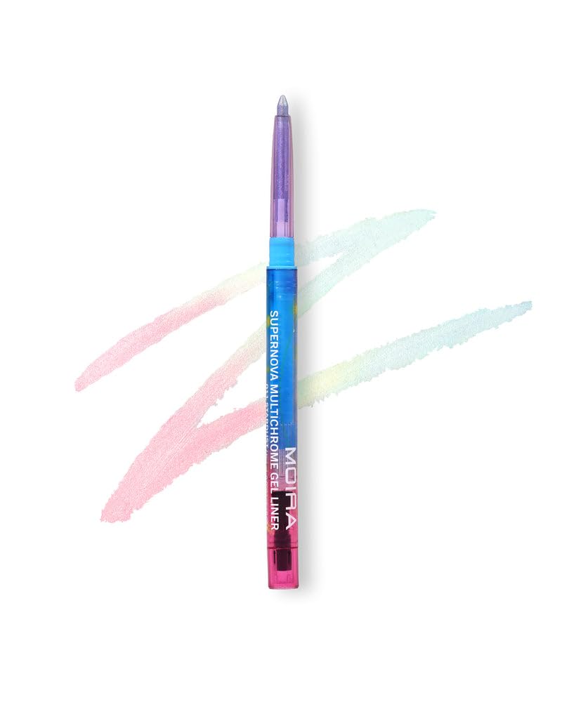 Moira Supernova front packaging showing shade 011 Stardust and built-in sharpener benefit