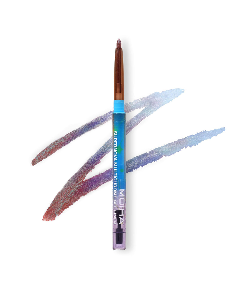 Moira Supernova gel liner jar front view showing reflective multichrome finish and precise application