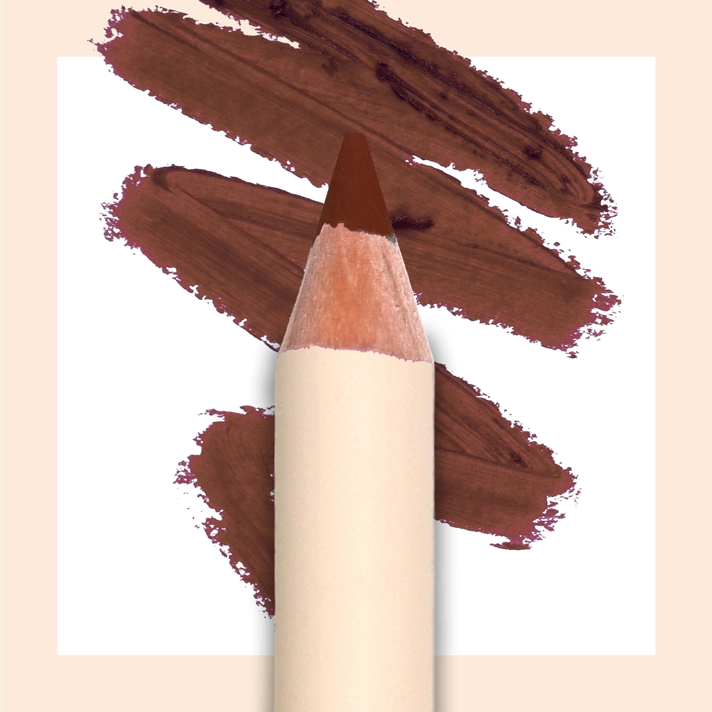 Moira lip liner front view showing Warm Toast pencil and packaging for easy selection