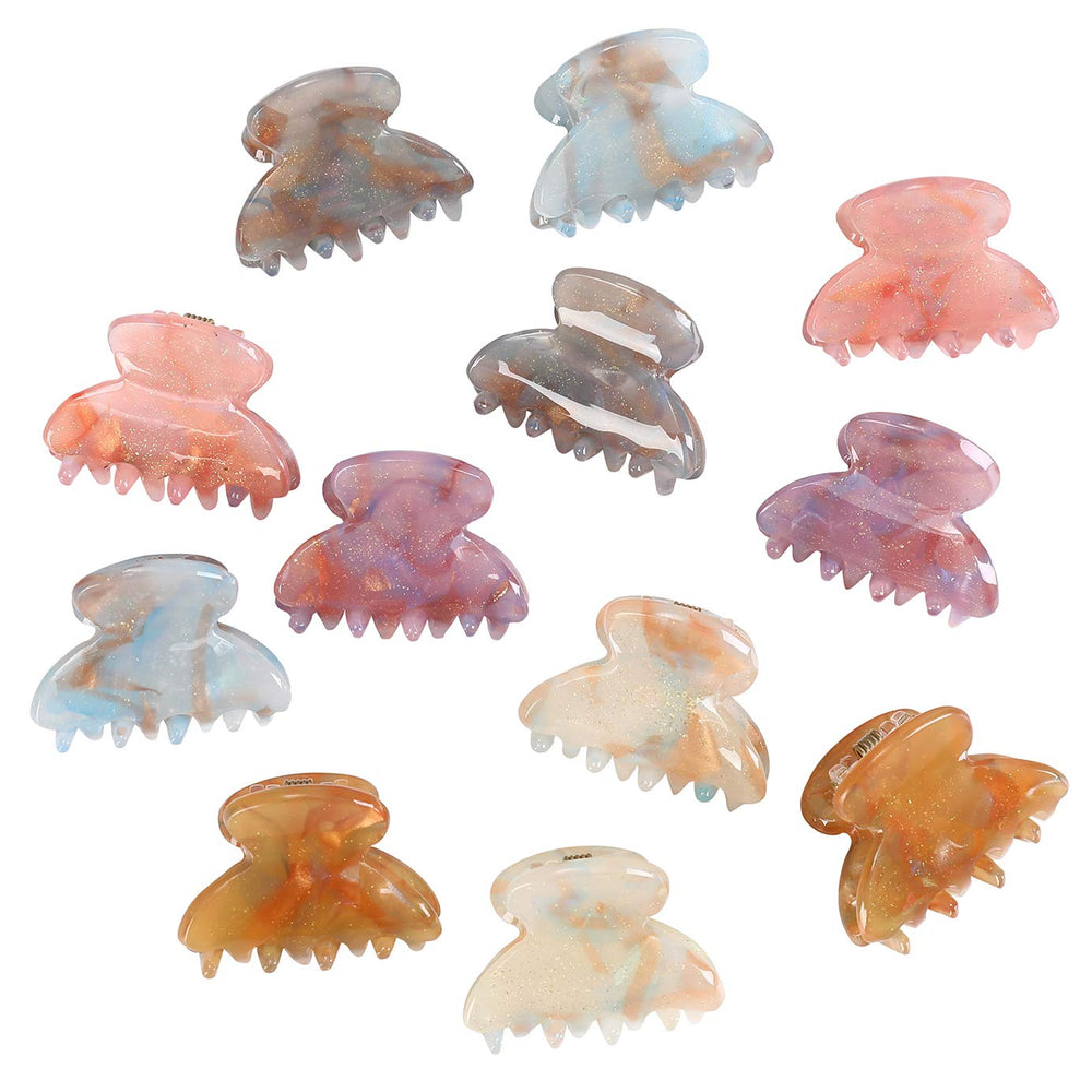 Molans CHLINS front view of 12-piece pack showing colors and shapes for styling convenience