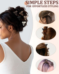 Molans clips used in hair for half-up style adding secure hold
