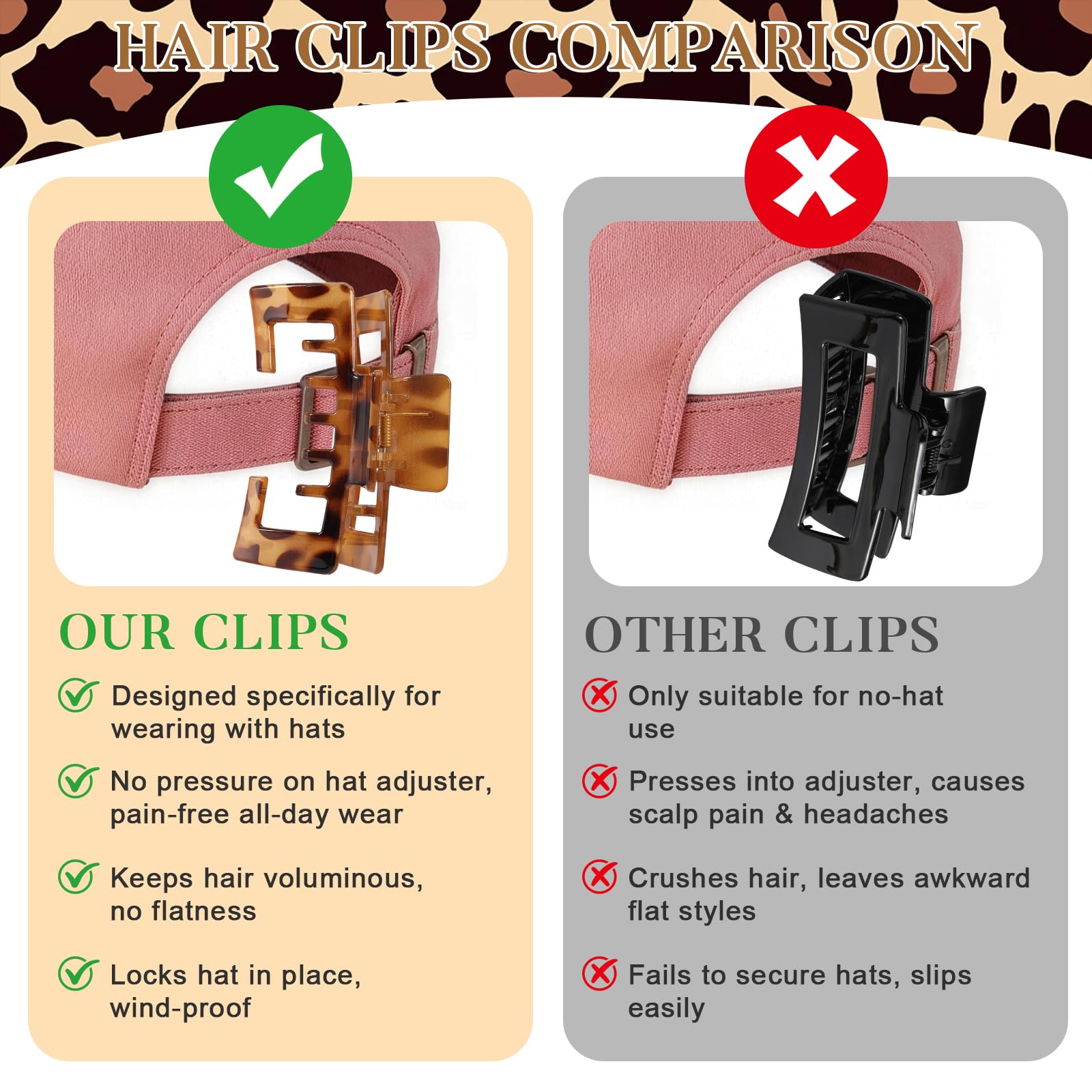 Molizummy hand holding clip to show 4.1-inch scale for medium to thick hair