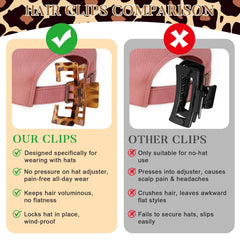 Molizummy hand holding clip to show 4.1-inch scale for medium to thick hair