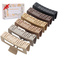 Molizummy front view of six-color 5-inch clip set shows neat storage and style benefit
