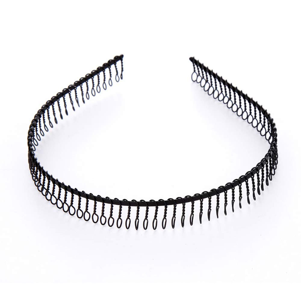mollensiuer front view of black metal headband showing sleek profile and everyday use