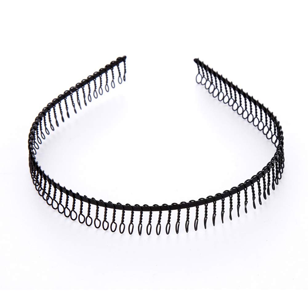 mollensiuer front view of black metal headband showing sleek profile and everyday use