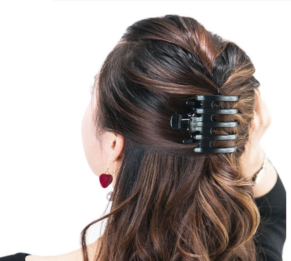 mollensiuer clip securing half-up style for fast everyday wear