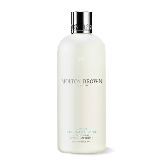 Molton Brown bottle front view showing elegant packaging and benefits